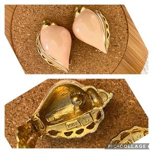 💛Vtg MIMI DI N 1987 Shell Earrings Clip-on